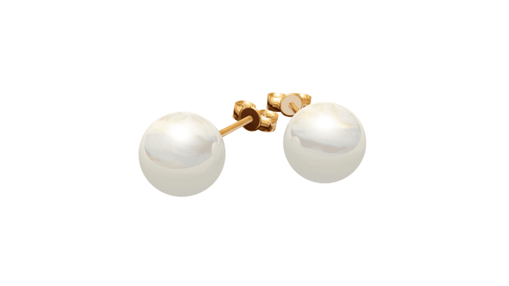 Illustration of pearl ear rings
