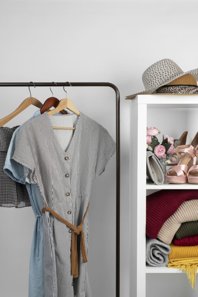 Free image of a spring wardrobe changeover, featuring a still life of closet dividers