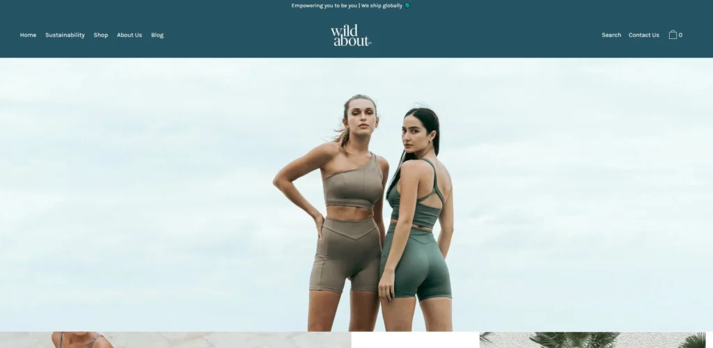 Banner image on the front page of Wild About Collective, showcasing the brand's unique offerings and style.