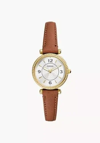 Carlie Medium Brown Leather Watch